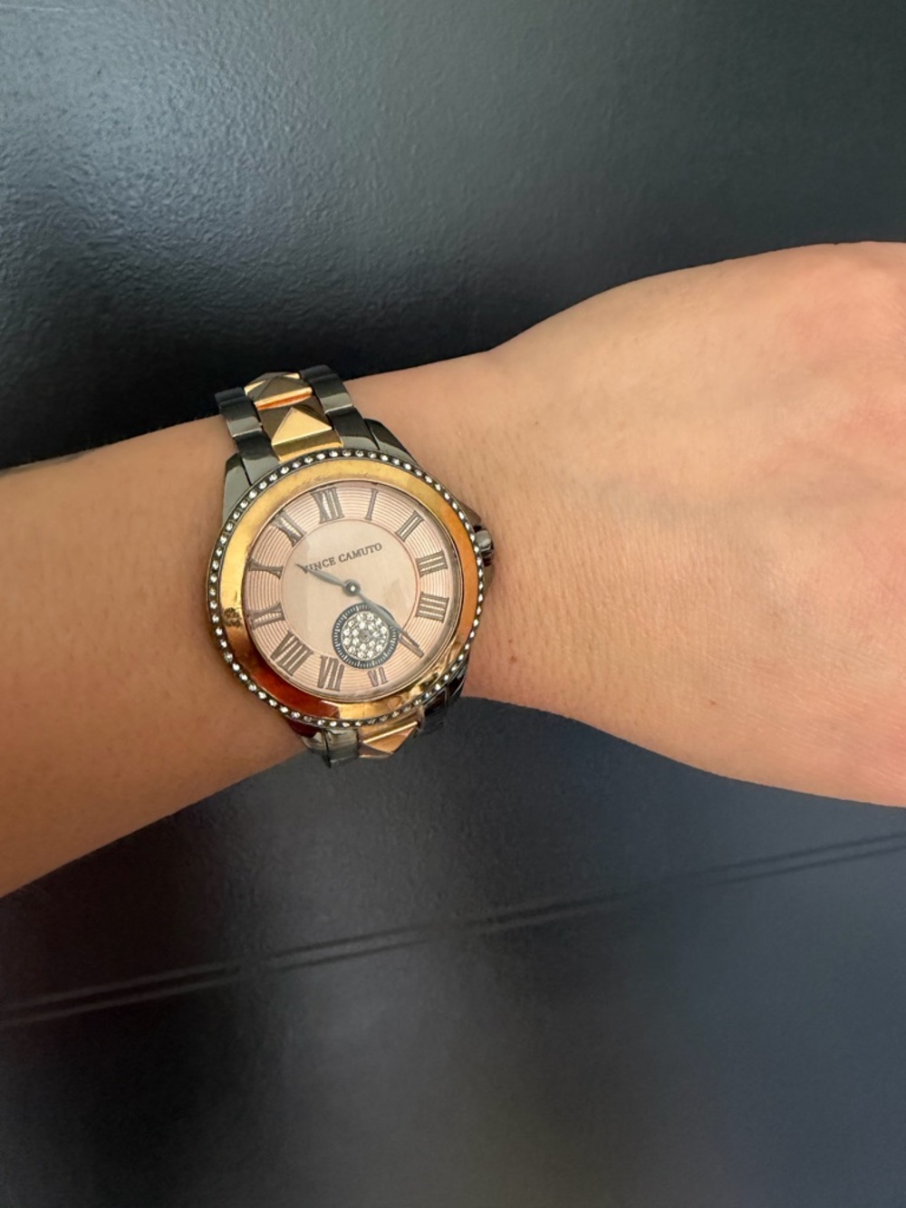 Vince Camuto Two-Tone Rose Gold and Gunmetal Women's Watch